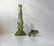 Architectural Olive Green Glass Decanter from Empoli, 1970s, Image 2