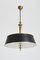 Brass and Glass Ceiling Light, 1940s 5