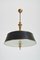 Brass and Glass Ceiling Light, 1940s 4