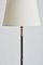 Black Leather and Brass Floor Lamp 3
