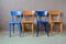 French Painted Wooden Dining Chairs, 1950s, Set of 4, Image 1
