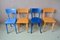French Painted Wooden Dining Chairs, 1950s, Set of 4, Image 4