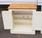 White Kitchen Cabinets with Wooden Tops and Racks, Set of 3 5