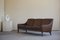 Danish Three Seater Sofa in Brown Leather and Wooden Legs by Georg Thams, 1960s 9