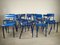 Blue Metal Dining Chairs, Set of 14, Imagen 2