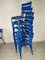 Blue Metal Dining Chairs, Set of 14 5