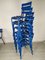 Blue Metal Dining Chairs, Set of 14, Immagine 5