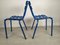 Blue Metal Dining Chairs, Set of 14 21