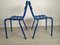 Blue Metal Dining Chairs, Set of 14, Imagen 21