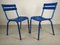 Blue Metal Dining Chairs, Set of 14, Image 1