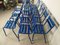 Blue Metal Dining Chairs, Set of 14, Image 8