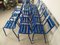 Blue Metal Dining Chairs, Set of 14, Imagen 8