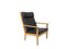 GE 265 Oak and Black Leather Armchair by Hans J. Wegner for Getama, 1980s, Image 2