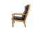 GE 265 Oak and Black Leather Armchair by Hans J. Wegner for Getama, 1980s, Immagine 6