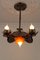 Wrought Iron and Glass Water Lily Chandelier 3