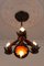 Wrought Iron and Glass Water Lily Chandelier 12