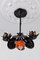 Wrought Iron and Glass Water Lily Chandelier 1