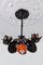 Wrought Iron and Glass Water Lily Chandelier, Imagen 1