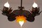 Wrought Iron and Glass Water Lily Chandelier 4