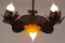 Wrought Iron and Glass Water Lily Chandelier, Image 4