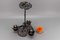 Wrought Iron and Glass Water Lily Chandelier 14