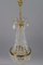 Vintage Brass and Crystal Glass Basket Chandelier 9