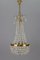 Vintage Brass and Crystal Glass Basket Chandelier, Image 10