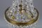 Vintage Brass and Crystal Glass Basket Chandelier, Immagine 7