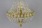 French Empire Style Crystal Glass Basket-Shaped Chandelier, Imagen 7