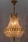 French Empire Style Crystal Glass Basket-Shaped Chandelier, Imagen 13