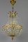 French Empire Style Crystal Glass Basket-Shaped Chandelier, Imagen 1