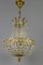 French Empire Style Crystal Glass Basket-Shaped Chandelier, Immagine 1