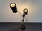 Adjustable Black Metal Ball in Socket Floor Lamp with 2 Shades by Floris Fiedeldij for Artimeta, Netherlands, 1950s 5
