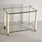 Brass and Beige Lacquered Metal Drinks Trolley with 2 Glass Shelves in the Style of Tommaso Barbi, 1970s 4