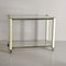 Brass and Beige Lacquered Metal Drinks Trolley with 2 Glass Shelves in the Style of Tommaso Barbi, 1970s, Immagine 6