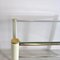 Brass and Beige Lacquered Metal Drinks Trolley with 2 Glass Shelves in the Style of Tommaso Barbi, 1970s 2