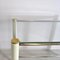 Brass and Beige Lacquered Metal Drinks Trolley with 2 Glass Shelves in the Style of Tommaso Barbi, 1970s, Imagen 2