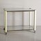 Brass and Beige Lacquered Metal Drinks Trolley with 2 Glass Shelves in the Style of Tommaso Barbi, 1970s, Imagen 5
