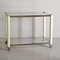 Brass and Beige Lacquered Metal Drinks Trolley with 2 Glass Shelves in the Style of Tommaso Barbi, 1970s, Immagine 5