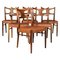Dining Chairs in Teak and Beech Cognac Aniline Leather by Kurt Østervig, Set of 6 1