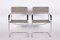 Bauhaus Chrome and Fabric Armchairs by Marcel Breuer and Thonet, 1930s, Set of 2 8