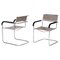 Bauhaus Chrome and Fabric Armchairs by Marcel Breuer and Thonet, 1930s, Set of 2 1