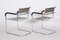 Bauhaus Chrome and Fabric Armchairs by Marcel Breuer and Thonet, 1930s, Set of 2 2