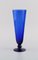 Champagne Flutes in Blue Mouth Blown Art Glass by Monica Bratt for Reijmyre, Set of 15 2