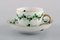 Herend Green Clover Coffee Service for Three People in Hand-Painted Porcelain, Set of 11, Imagen 6