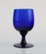 Sherry Glasses in Blue Mouth Blown Art Glass by Monica Bratt for Reijmyre, Set of 8 3