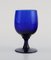 Sherry Glasses in Blue Mouth Blown Art Glass by Monica Bratt for Reijmyre, Set of 8, Image 3