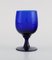 Sherry Glasses in Blue Mouth Blown Art Glass by Monica Bratt for Reijmyre, Set of 8 2