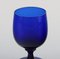 Sherry Glasses in Blue Mouth Blown Art Glass by Monica Bratt for Reijmyre, Set of 8, Imagen 4