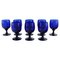 Sherry Glasses in Blue Mouth Blown Art Glass by Monica Bratt for Reijmyre, Set of 8, Image 1